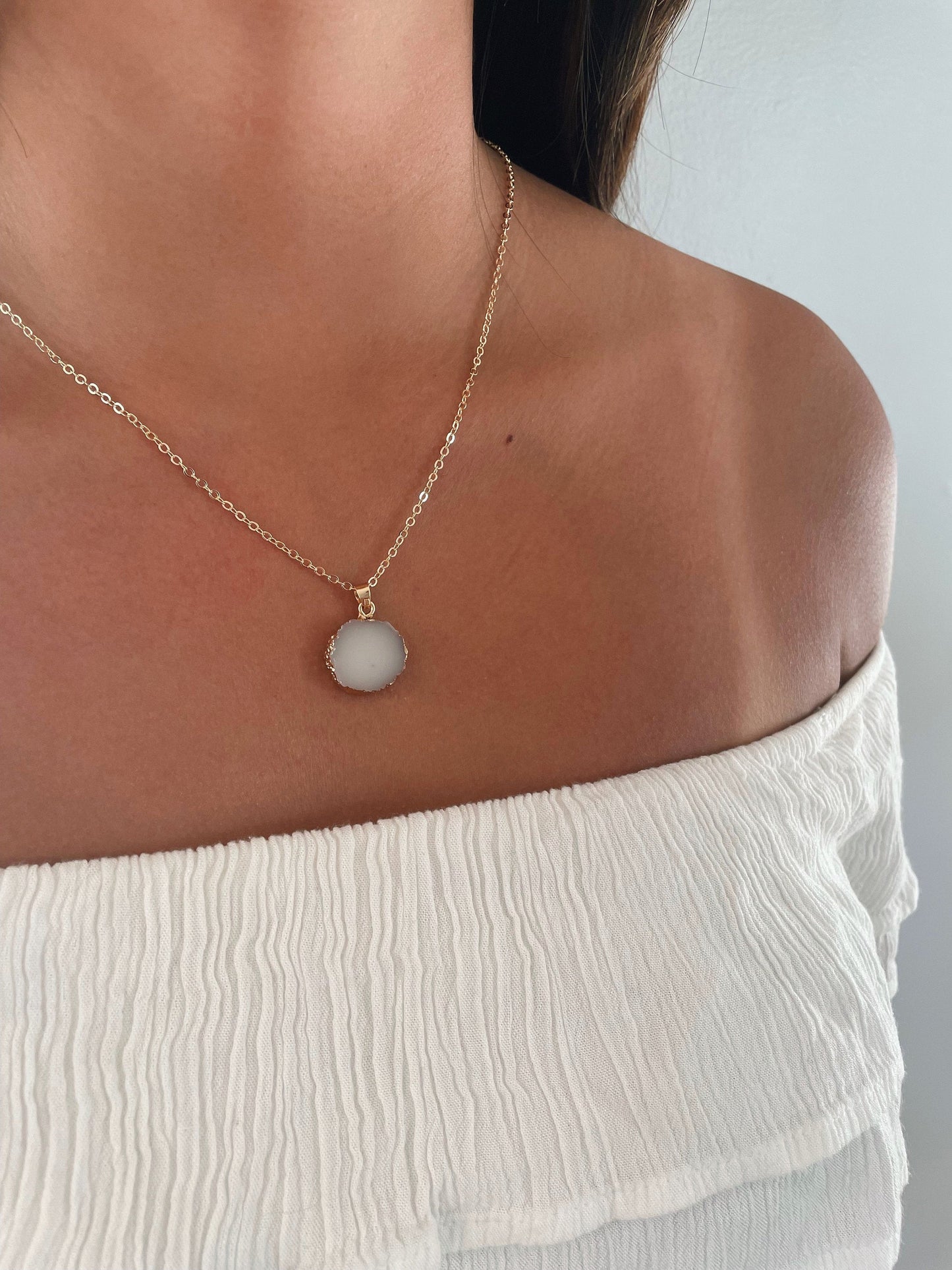 Healing Crystal Necklace, Rose Quartz Gold Pink Necklace for Women, Opal & Black Obsidian Stone, Gift for Her