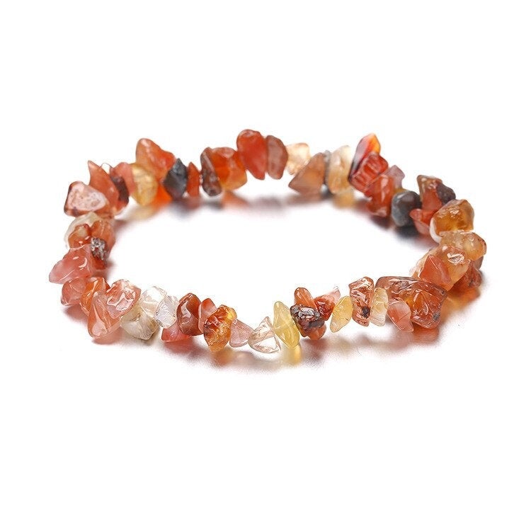 Crystal Bracelets, Gemstone Chip Chakra Bracelets, Meditation Healing Energy Crystal Bracelets, 7 Chakra Crystals, Carnelian & more
