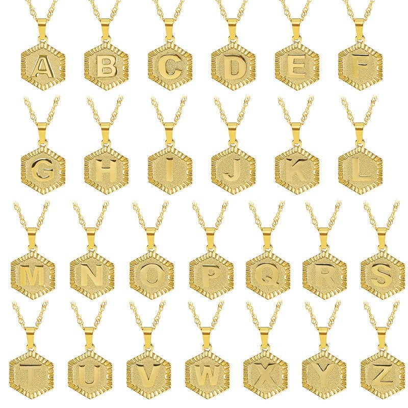 Initial A-Z Letter 18K Gold Plated Necklace, Personalized Monogram Name Layering Necklace, Birthday Gift for Her