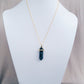 Snowflake Black Obsidian Gold Healing Stone Crystal Necklace