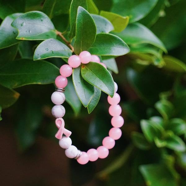 Breast Cancer Awareness Pink Ribbon Bracelet, Pink Breast Cancer Bracelet