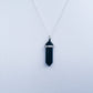Black Obsidian Onyx Silver Healing Stone Crystal Necklace