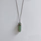 Green Fluorite Silver Healing Stone Crystal Necklace