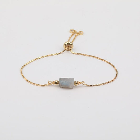 Labradorite Gold Bracelet, Labradorite Healing Crystal Stone Jewelry for Women