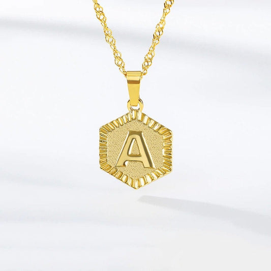 Initial A-Z Letter 18K Gold Plated Necklace, Personalized Monogram Name Layering Necklace, Birthday Gift for Her