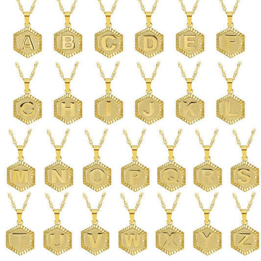 Initial A-Z Letter 18K Gold Plated Necklace, Personalized Monogram Name Layering Necklace, Birthday Gift for Her