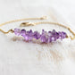 Amethyst Gold Bracelet, Healing Crystal for Anxiety & Stress Relief, Amethyst Chip Bracelet, February Birthstone Jewelry